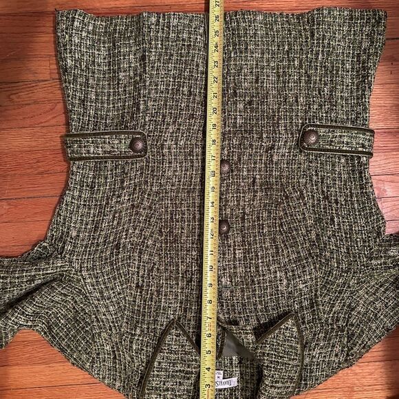 Travel comfort TravelSmith beautiful green tweed velvet trim sz 14 lined EUC - Picture 12 of 16